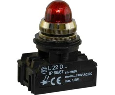 Promet Signalinė lemputė 22mm raudona 24 - 230V AC / DC (W0-LDU1-L22GD C)
