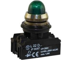Promet Signalinė lemputė 22mm žalia 24 - 230V AC / DC (W0-LDU1-L22GD Z)