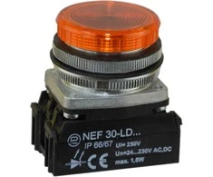 Promet Signalinė lempa 30mm geltona 24 - 230V AC / DC (W0-LDU1-NF30LD G)