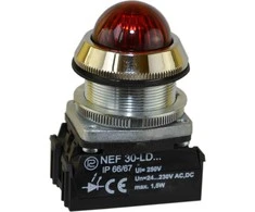 Promet Signalinė lemputė 30mm raudona 24 - 230V AC / DC (W0-LDU1-NEF30LDS C)