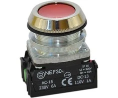 Ergom Promet Valdymo mygtukas 30mm Raudona su 2Z grįžtamasis (W0-NEE30-K 2X C)