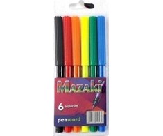Pronice Penword Flomasteriai vaikams, 6 spalvos, mokyklai ir kūrybai