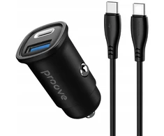 Proove Automobilinis įkroviklis cigarečių žiebtuvėliui, USB + USB Type-C, 30 W + 2 x USB-C laidai / CCFC30111202 / Blykstė