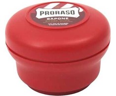 Proraso Proraso Raudona muilas skutimosi kietus plaukus patogiu plastiko lydymosi puodą 150 ml