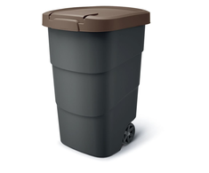 Šiukšlių dėžė Prosperplast Wheeler, 90L, rudos/pilkos spalvos