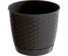 Prosperplast Dekoratyvinis gėlių vazonas Ratolla Round D25cm/H21.9cm tamsiai rudas