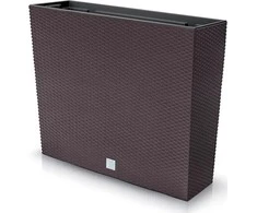 Prosperplast Lauko plastikinis vazonas RATO CASE, su įdėklu, rudos sp., 18 x 58 x 50 cm