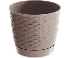 Prosperplast Dekoratyvinis gėlių vazonas Ratolla Round D14.5cm/H12.7cm šviesiai rudas