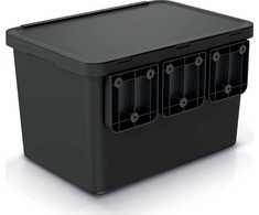 Prosperplast KEDEN SYSTEMA WASTE BIN 4x10L - Juodas RECYCLING | Sourcing