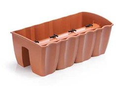 Prosperplast Plastikinis balkono vazonas CROWN, rudos sp., 58 x 27,8 x 20,1 cm