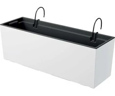 Prosperplast Urbi Case DUC600W gėlių vazonas su kabliukais, baltas