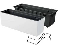 Prosperplast Urbi Case DUC600W gėlių vazonas su kabliukais, baltas