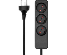 ProXtend Danish Power Strip 3-way 3 gniazda 10 m juoda (K3-KIT10B)
