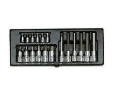 Proxxon Šešiakampių lizdų šešiakampių lizdų rinkinys 1/4 "1/2" H2-H14 trumpas ir ilgas 18vnt. (PR23100)