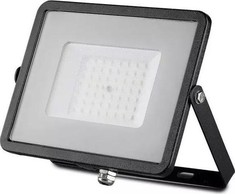 50W LED prožektorius V-TAC, 3000K (šiltai balta), IP65, juodu korpusu, SAMSUNG LED chip
