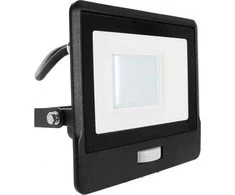 30W LED prožektorius V-TAC, juodu korpusu, 3000K, su judesio davikliu
