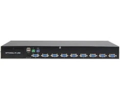 Assmann Electronic DIGITUS 8 krypčių kombinuotas KVM jungiklis, 1 vartotojo 8 kompiuterių modulio lizdas IP moduliui