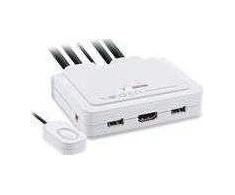 Inline Įmontuojamas komutatorius Įmontuojamas KVM komutatoriaus kabelis, 2 prievadų, HDMI, 4K, USB, garsas