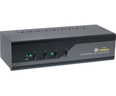 „InLine“ KVM darbalaukio perjungiklis, 4 prievadų, dviejų monitorių, HDMI 2.0, 4K, USB 3.0, garso