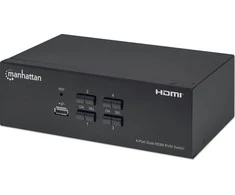 Intracom MANHATTAN KVM jungiklis HDMI/USB 4x1 dvigubo monitoriaus vaizdo 4K 30Hz