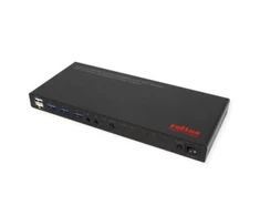 Roline KVM perjungiklis, 4 kompiuteriai, HDMI 4K esant 60 Hz, su 3 prievadų USB 3.2 Gen1 / USB 3.0 šakotuvu