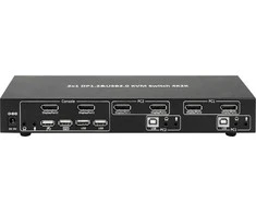 TECHLY 101928 2 prievadų DisplayPort/USB dviejų monitorių KVM jungiklis 2x1 su garsu