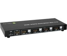 Techly 4x1 USB HDMI KVM Switch 4Kx2K IDATA KVM-HDMI4U KVM jungiklis Juoda