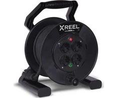 XREEL ilgintuvas 4x2P+Z 25mb OW 3x1.5 būgnas IP20 blackPCE POLSKA