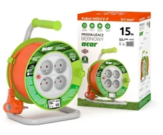 Prailginimo laidas SUVIJAMAS ACAR PZ-4Z/OTM H05VV-F 3Gx1.0 15M SU APSAUGINIU KONTAKTU ORANŽINIS M01897