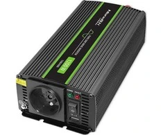 QOLTEC 51937 grynos sinusinės bangos keitiklis, monolitinis / 600 W / 1200 W / 24 V–230 V