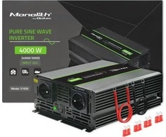 QOLTEC 51939 grynos sinusinės bangos keitiklis, monolitinis / 2000 W / 4000 W / 24 V–230 V