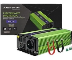 QOLTEC 51940 grynos sinusinės bangos keitiklis monolitinis akumuliatoriaus įkroviklis UPS 600W 300W nuo 12V iki 230V