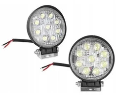 Nežinoma PS darbo žibintas 9 LED 27W, apvalus FLOOD OFF ROAD.