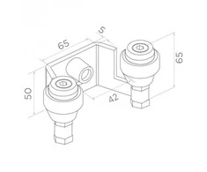 PSG 60.022 42 mm viršutinė rankena stumdomiems vartams (2 ritinėliai)