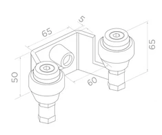 Laikiklis PSG 60.023.7016 60 mm viršus stumdomiems vartams (2 ritinėliai) antracito spalvos RAL7016
