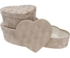 Flower Box 3vnt aksominė širdies kava ROZETTE