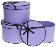 Rozette gėlių dėžutė su kaspinėliais, 3 vnt., violetinė ROZETTE