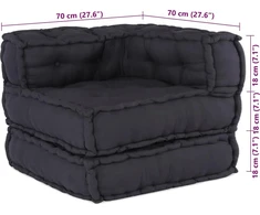Modulinė sofa, antracito spalvos, 70x70x54 cm, audinys