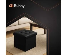 Folding pouffe juodas Ruhhy 25779