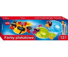 Lean School plakatų dažai, 12 spalvų, 20 ml, MONA