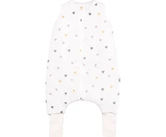 PULP BAMBOO Muslin vasaros miegmaišis su kojelėmis - Spalvingos širdelės 0,5 TOG nuo 1 metų iki 2,5 metų