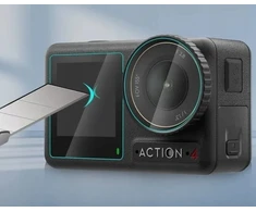 Puluz objektyvo gaubtas, rinkinys: grūdintas stiklas 2x ekranui + LCD objektyvui DJI Osmo Action 4 / PU953T