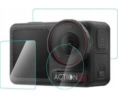 Puluz Grūdinto stiklo dangtelio rinkinys 2x ekranui + objektyvas DJI Osmo Action 5 Pro / PU958T