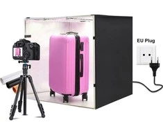 Puluz 80 cm sulankstoma nešiojama baltos šviesos fotografavimo palapinė su 3 spalvų (juoda, balta, oranžinė) fonu, 8500 liumenų
