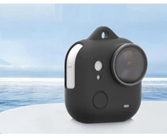 Puluz Silikoninis dėklas, skirtas „Insta360 Go Ultra“ + objektyvo dangtelis ir dirželis / Pu786b / juodas