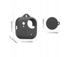 Puluz Silikoninis dėklas Insta360 Go Ultra apsauginis dangtelis + dangtelis ir virvelė / Pu786b / Juodas