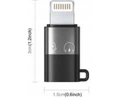USB adapteris Puluz PU649B „Lightning“ – USB-C, juodas (SB8500)