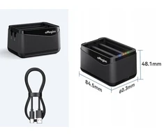 Puluz USB įkroviklis 3 įkraunamoms baterijoms, skirtoms „Insta360 X5“ / „Insta 360 X 5“ / „Amagisn“ / Tbd06060566 / Pf12
