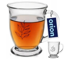 Orion stiklinė puodelis 450 ml su rankena - kava, arbata