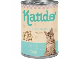 KATIDO Calf with rabbit – šlapias kačių maistas – 400g